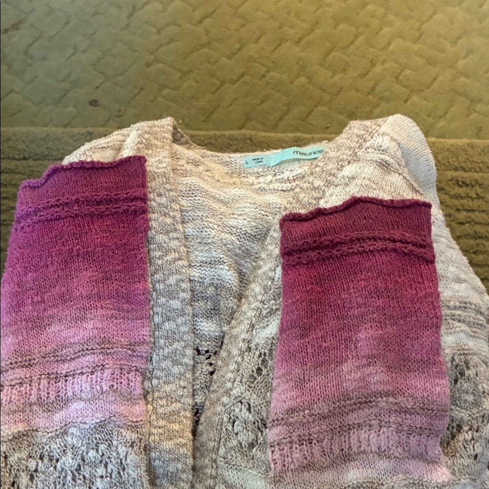 Maurices Pink and Cream Cardigan